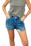 Dear John Denim Gigi Mid Rise Frayed Hem Shorts In Reach