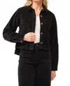 Dear John Denim Gina Cropped Jacket In Black In Black