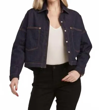 Dear John Denim Gina Cropped Jacket In Dark Denim In Blue