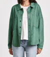 Dear John Denim Gina Shacket In Nephrite Suede In Green In Multi
