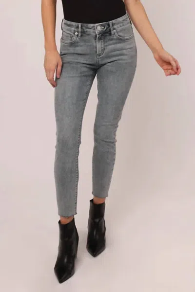 Dear John Denim Gisele Classic Mid Rise Skinny Jean In Washed Grey In Blue