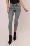 Dear John Denim Gisele Classic Mid Rise Skinny Jean In Washed Grey In Multi
