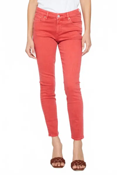 Dear John Denim Gisele High Rise Ankle Skinny Jeans In Scarlet In Red