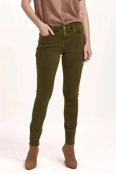 Dear John Denim Gisele Skinny Mid Rise Ankle Jeans In Sage Vine In Green