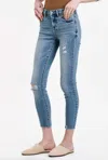 Dear John Denim Gisele Tahiti Mid Rise Skinny Jean In Denim In Multi