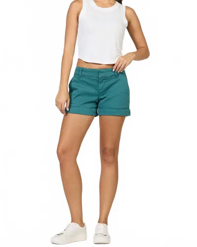 Dear John Denim Hampton Mid Rise Shorts In Mediterranea In Green