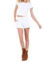 Dear John Denim Hampton Trouser Leg Finish Shorts In Optic White In White