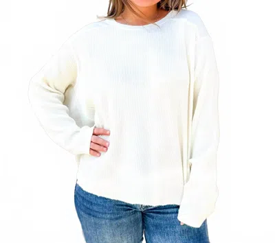 Dear John Denim Harlow Waffle Top In Coconut Milk In Multi