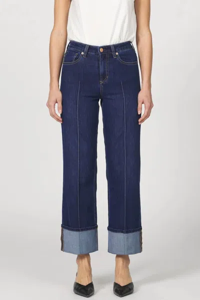 Dear John Denim Holly Creased Wide Leg Jeans In Star Demand In Blue