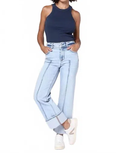 Dear John Denim Holly High Rise Cuffed Jeans In Lake Shore In Blue