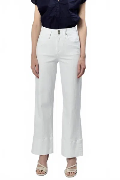 Dear John Denim Holly High Rise Wide Hem Straight Jeans In White