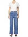 Dear John Denim Holly High Rise Wide Leg Straight Jeans In Bloomtone In Blue