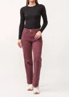 Dear John Denim Holly Straight Leg Jeans In Maroon In Multi