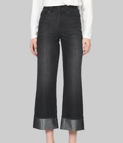 Dear John Denim Holly Metallic Straight Leg Jean In Black Shimmer In Grey