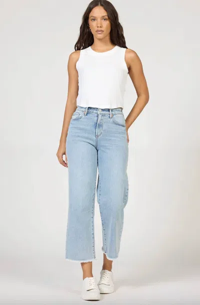 Dear John Denim Holly Raw Hem Straight Leg Cropped Jeans In Sunset Blues