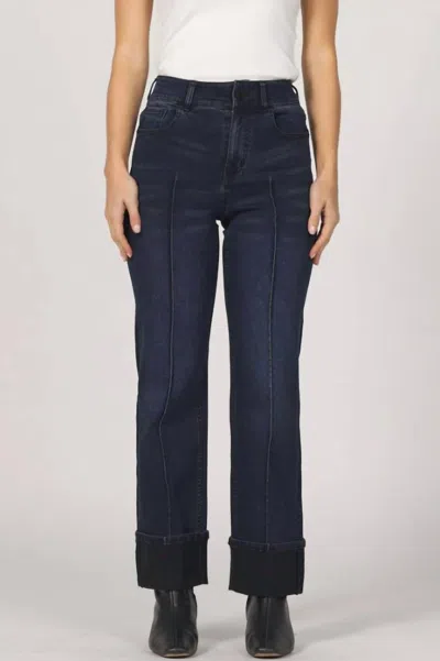 Dear John Denim Holly Straight Leg Cuffed Jeans In Callaway In Blue