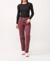 Dear John Denim Holly Straight Leg Jeans In Maroon In Multi