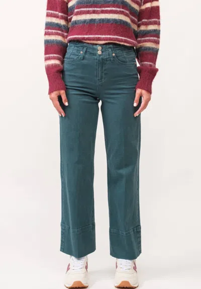 Dear John Denim Holly Wide Leg Jeans In Deep Teal In Blue