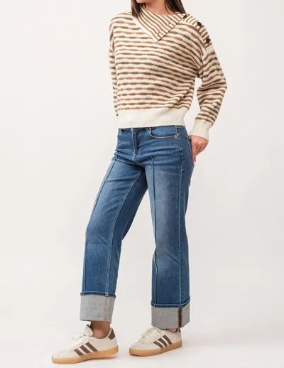 Dear John Denim Ingrid Sweater In Cafe Stripe In Multi
