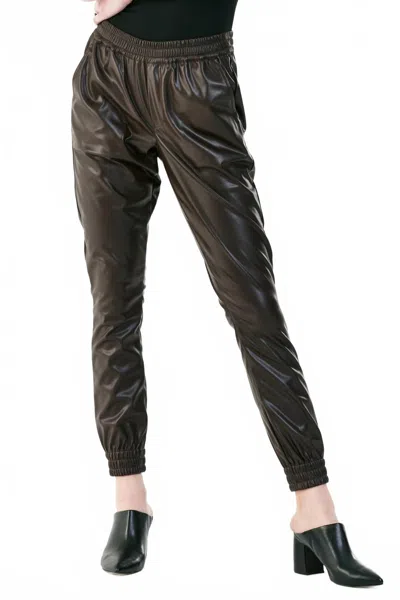 Dear John Denim Jacey Jogger Pant In Black Vegan Leather