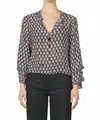 Dear John Denim Jacquel Novelty Blouse In Whitecap Gray In Gray