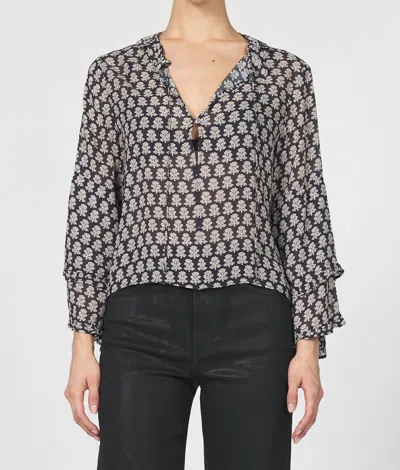 Dear John Denim Jacquel Novelty Blouse In Whitecap Gray In Black