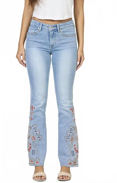 Dear John Denim Jaxton Mid Rise Embroidery Jean In Santa Fe In Blue