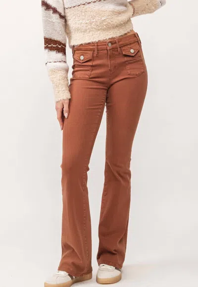 DEAR JOHN DENIM JAXTYN BOOTCUT JEANS IN BURNT SIENNA