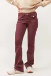 Dear John Denim Jaxtyn Bootcut Jeans In Maroon In Multi