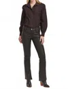 Dear John Denim Jaxtyn Bootcut Leather Jeans In Black