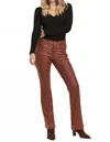 Dear John Denim Jaxtyn Bootcut Leather Jeans In Cognac In Brown