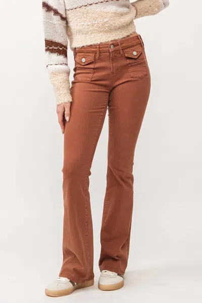 Dear John Denim Jaxtyn Bootcut Mid Rise In Burnt Sienna In Brown