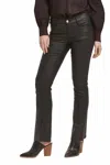 Dear John Denim Jaxtyn Coated Mid Rise Bootcut Jeans In Black In Black