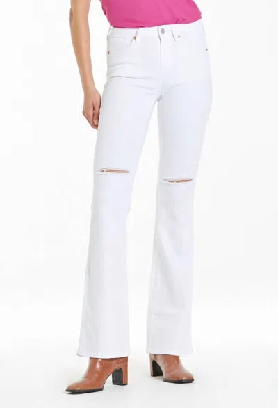DEAR JOHN DENIM JAXTYN HIGH RISE BOOTCUT JEANS IN OPTIC WHITE