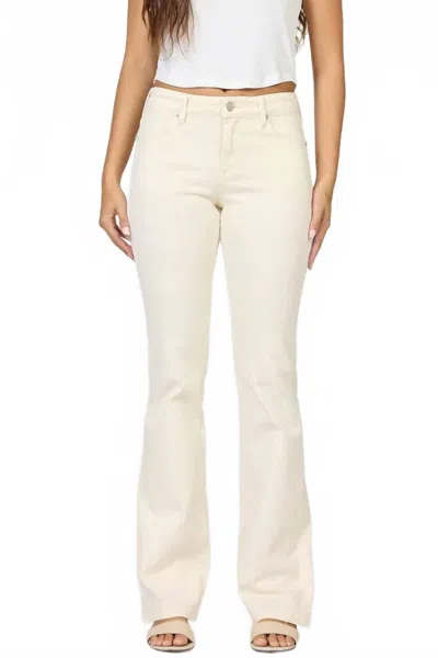 Dear John Denim Jaxtyn Mid Rise Clean Hem Bootcut Jean In Wheat In Neutral