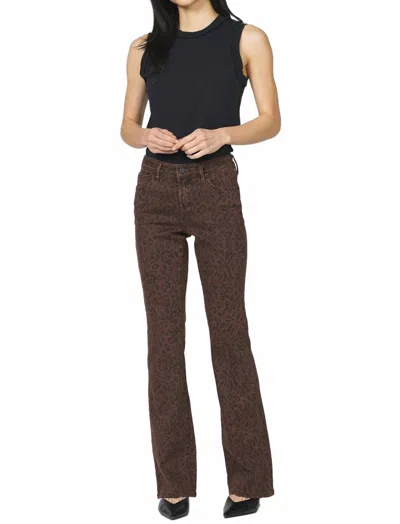 Dear John Denim Jaxtyn Mid Rise Jeans In Brown Leopard In Black