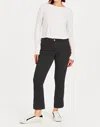 Dear John Denim Jeanna High Rise Cropped Corduroy Flare Jeans In Black In Black