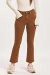 Dear John Denim Gisele Skinny Mid Rise Ankle Jeans In Burnt Sienna In Brown