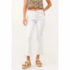 Dear John Denim Jeanne High Rise Cropped Flare Jean In White In Multi