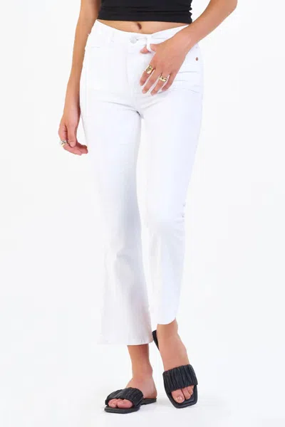 Dear John Denim Jeanne Cropped Flare Jeans In White