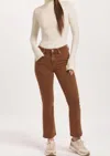 Dear John Denim Gisele Skinny Mid Rise Ankle Jeans In Burnt Sienna In Brown
