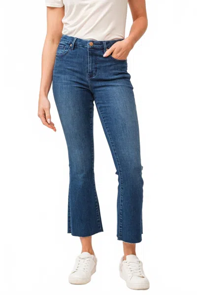 Dear John Denim Jeanne Flare Mid Rise Jean In Violet Blue