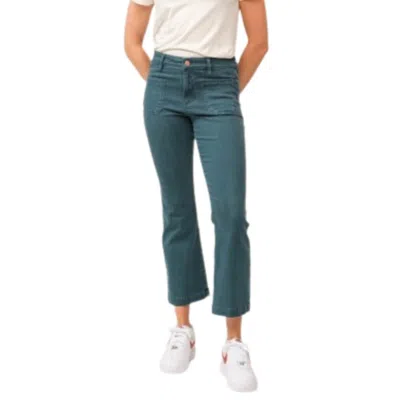 Dear John Denim Jeanne High Rise Cropped Flare In Deep Teal In Blue
