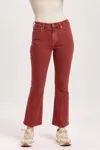 Dear John Denim Jeanne High Rise Cropped Flare Jeans In Intense Rust In Multi