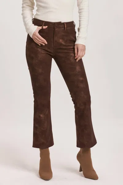 Dear John Denim Jeanne High Rise Cropped Flare Pants In Brown Shimmer In Multi