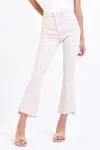 Dear John Denim Jeanne High Rise Cropped Flare Jean In White In Pink