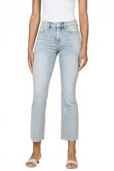 Dear John Denim Jeanne Mid Crop Flare Jeans In Clear Stream In Blue