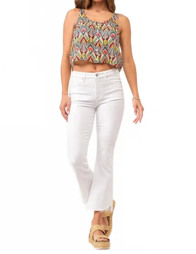 Dear John Denim Jeanne Mid Rise Cropped Flare Jeans In White