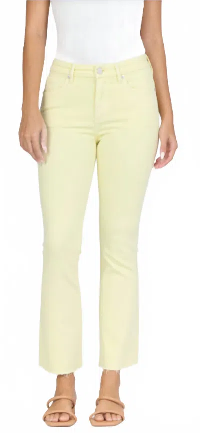 Dear John Denim Jeanne Raw Hem Flare Jeans In Wax Yellow