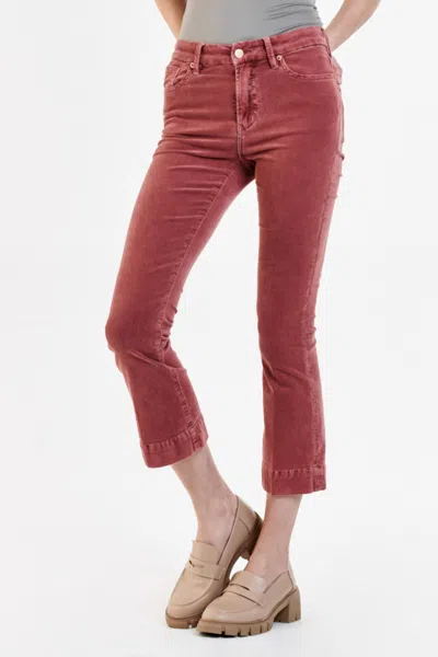 Dear John Denim Jeanne Super High Rise Cropped Flare Cords In Cinnamon In Brown